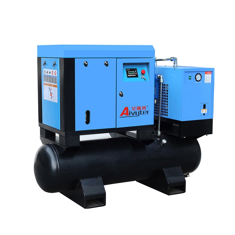 Low Noise 7.5Kw 10Hp Air-compressors Saving Energy Electric Rotary Screw Air Compressor With 300 Litre Air Tank