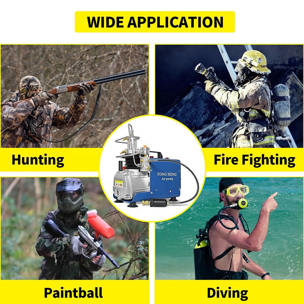 Yongheng OEM ODM CE Wholesale 110V/220V 4500psi High Pressure 300bar 30mpa Scuba Diving Snorkeling Paintball PCP Air Compressor
