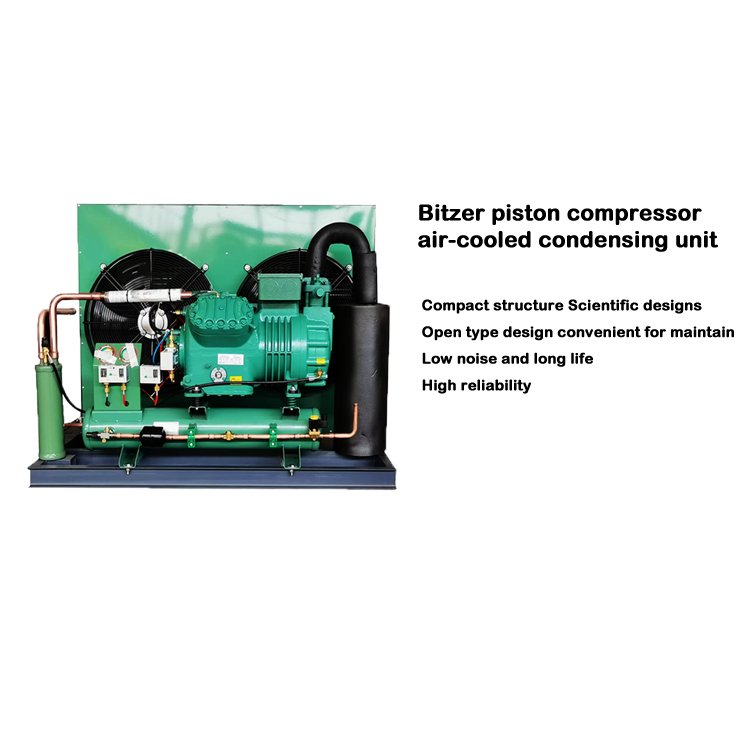 Factory Top Quality Cold Storage Refrigeration Semi Hermetic Piston Compressor Air-cooled Condenser Equipment of Bitz