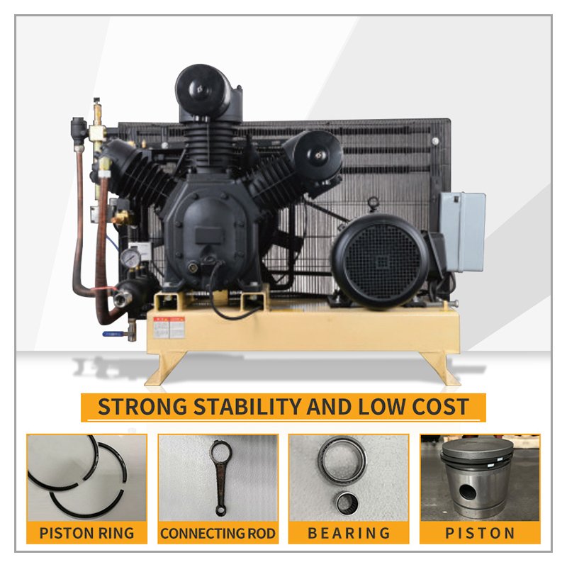High Pressure 30bar 40bar 11kw 15kw 22kw Piston Air Compressor for PET Blowing