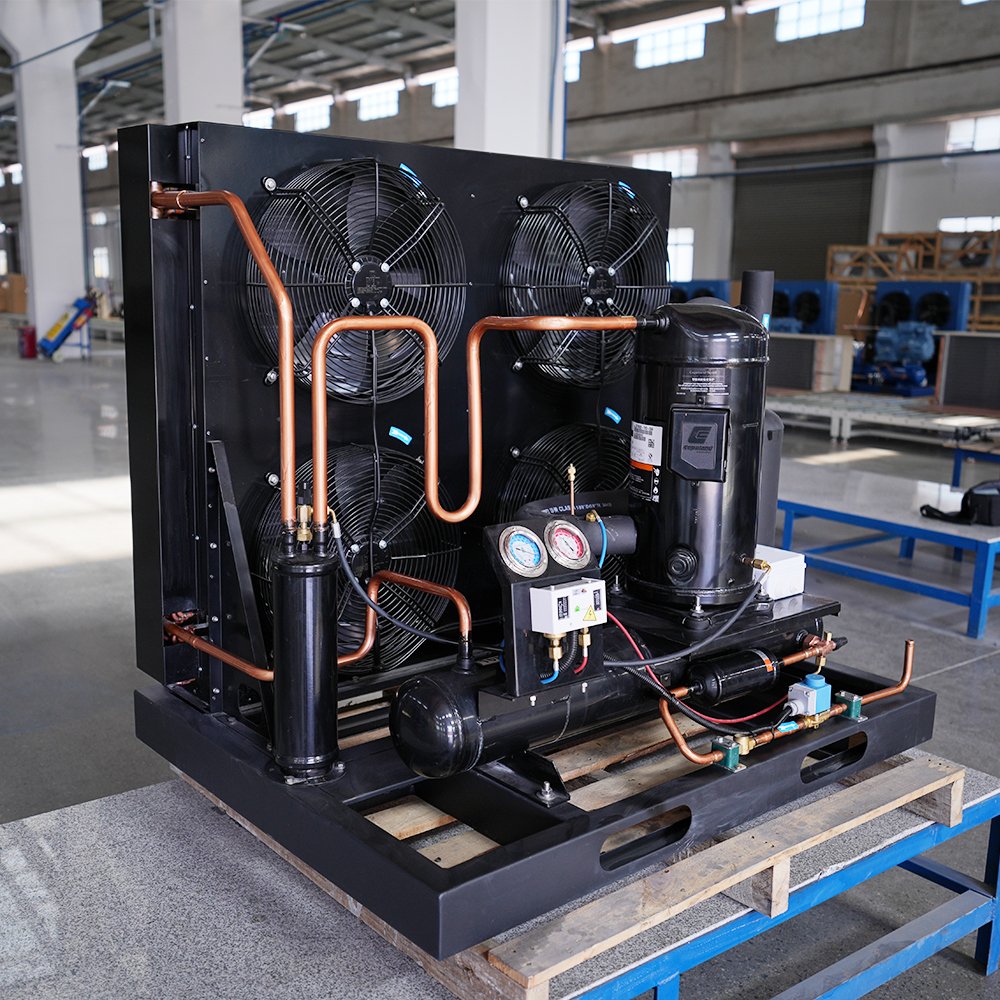 35hp Air Cooling Refrigeration Equipment Custom Freezing Room Piston Unit Energy Saving New Emerson Bitzer R410A Motor Gear Pump