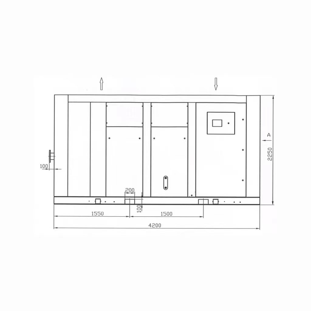 UNITED 0.7Mpa 200KW Two-stage VPM Air Cooled Screw Air Compressor Good Quality