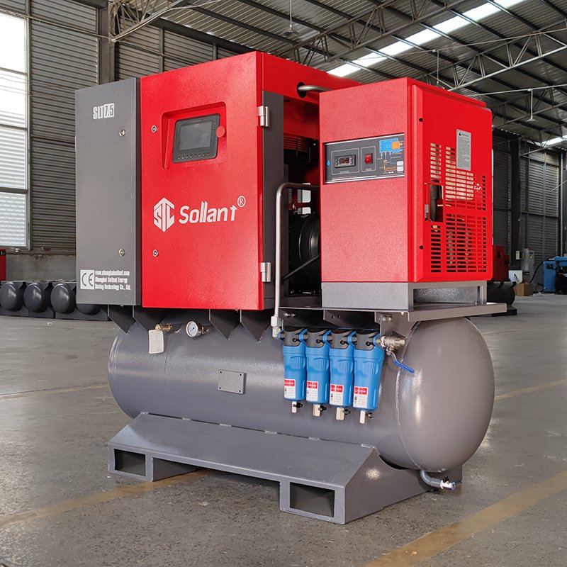 Sollant 7.5KW 11KW 15KW 18.5 Energy Saving air Compressor 4-in-1 All in One Screw air Compressor Fixed Speed air Compressor