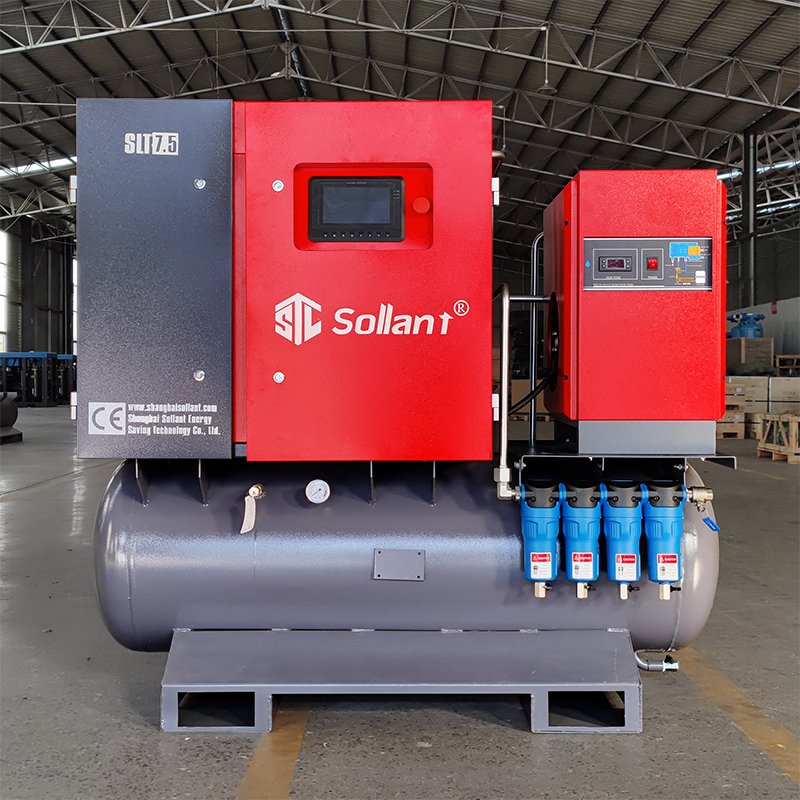 Sollant 7.5KW 11KW 15KW 18.5 Energy Saving air Compressor 4-in-1 All in One Screw air Compressor Fixed Speed air Compressor