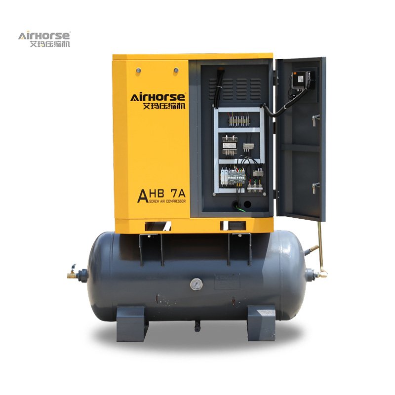 Small Size 2 in 1 4kw 5.5kw 7.5kw Industrial Compressor 300L tank Mounted Screw Air Compressor