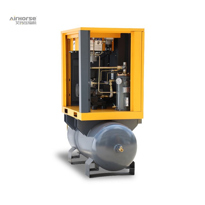 Small Size 2 in 1 4kw 5.5kw 7.5kw Industrial Compressor 300L tank Mounted Screw Air Compressor