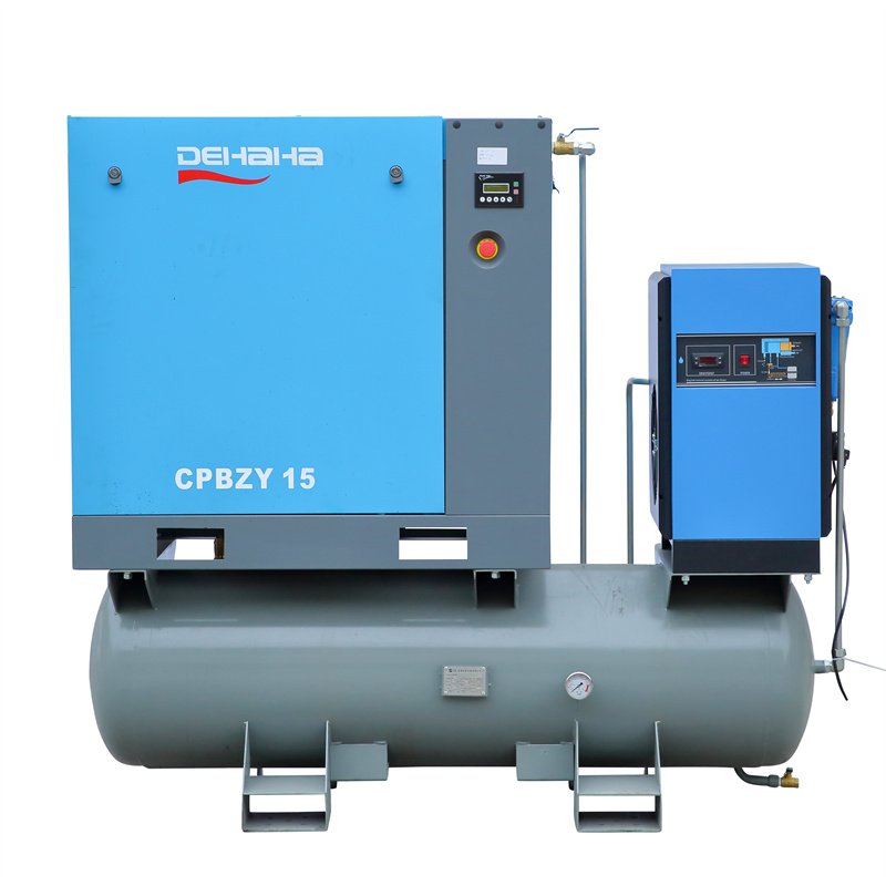 High Pressure 20HP 15kw All-in-one Compressor Tank Mounted Rotary Screw Air Compressor