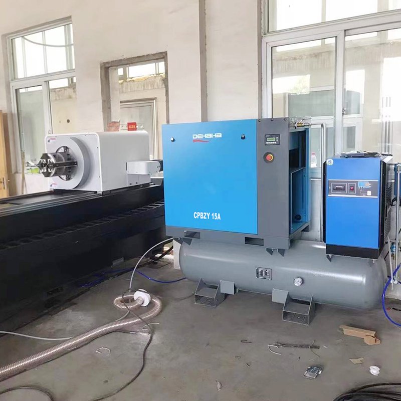 High Pressure 20HP 15kw All-in-one Compressor Tank Mounted Rotary Screw Air Compressor