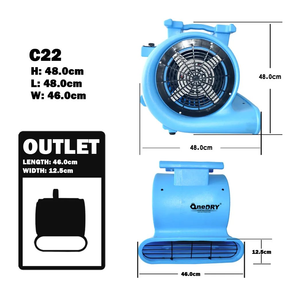 Essential Basement Commercial Carpet Dryer Big Volume Ventilation Fan Portable Air Mover Blower Drying Machine for restoration