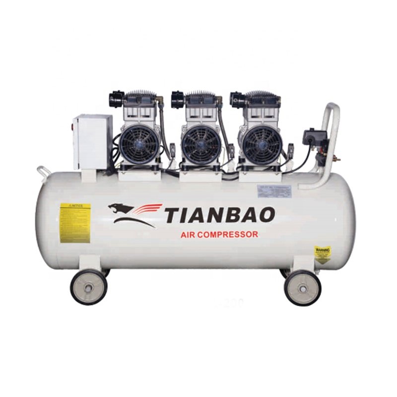 TIANBAO TBW-1500*3-200 840L/min 1440 R/min 1.5*3HP/KW 200L Oil Free Portable Air Compressor Price