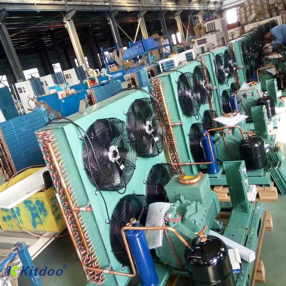 Cold Storage Refrigeration Heat Exchange Parts High Performance Bitzer Compressor Air Cooled Condensing Unit