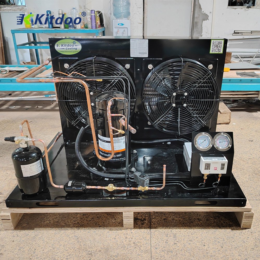 Cold Storage Refrigeration Heat Exchange Parts High Performance Bitzer Compressor Air Cooled Condensing Unit