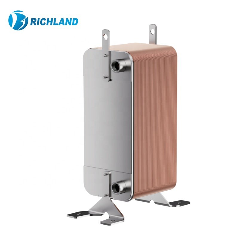 Brazed Plate Evaporator R22 R404A R410A Condenser Copper Cooling Coil 8m3/h Compact Plates Brazed Heat Exchanger Coil