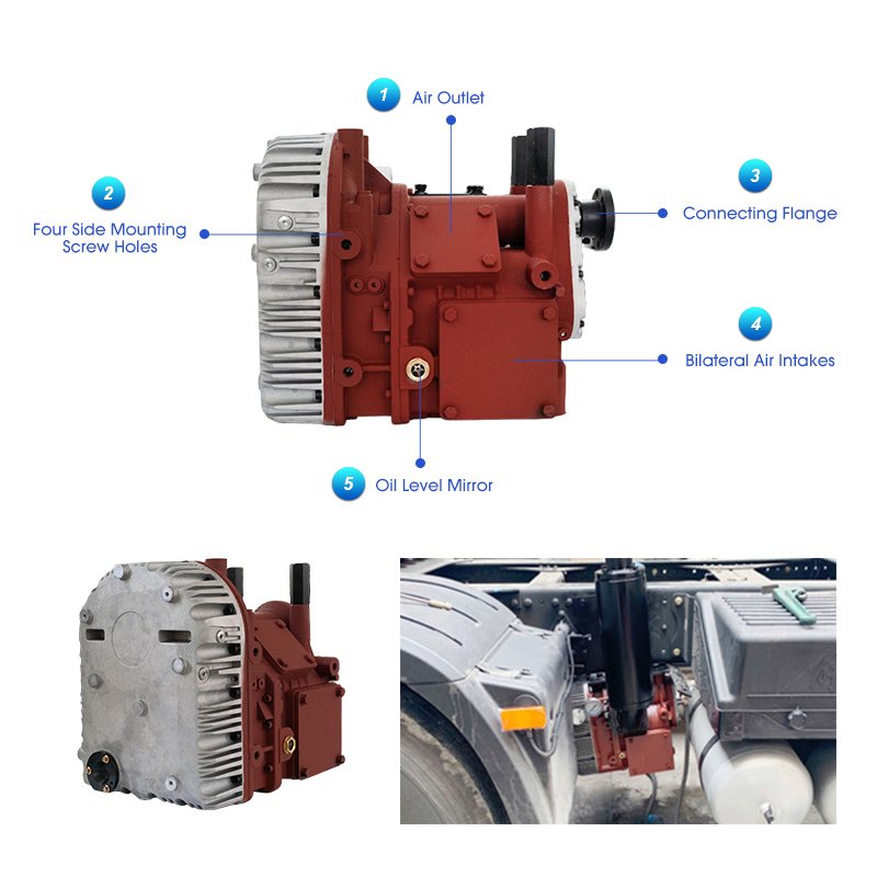 37kw 45kw 55kw 75kw 30hp 50hp 75hp 100hp 8bar Powder Tanker Truck Screw Air Compressor