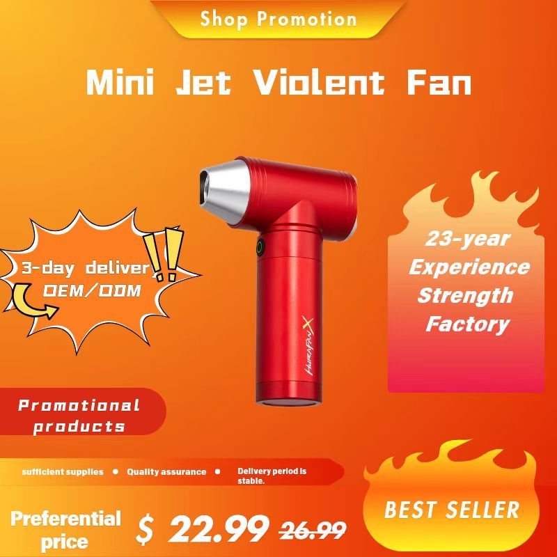 2025 Portable Mini Turbo Jet Fan High-Speed Electric Air Handheld Compressed Blower Rechargeable Lithium Battery DIY Industrial
