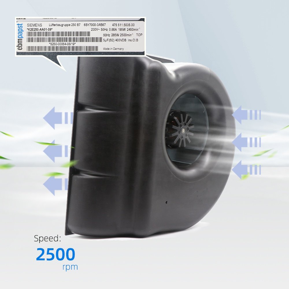 ebmpapst 6SY7000-0AB67 230V AC 195W 1450m3/h 0.86A 2450RPM 250mm Siemens Inverter Blower Cooling Fan