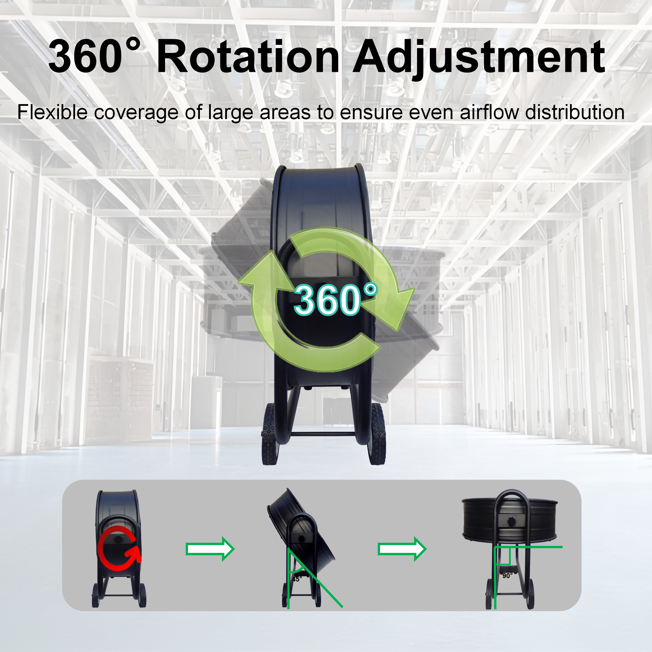 30 Inch 3 Speed High Velocity Airflow Tilting Direct Drive Floor Drum Fan