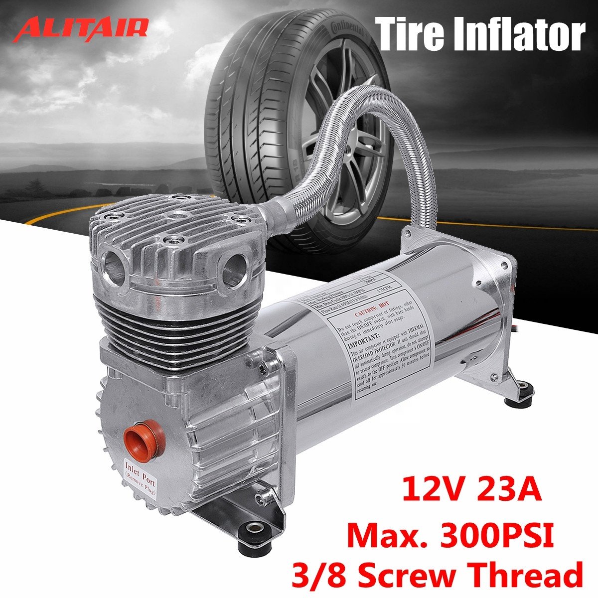 480C DC12V Air Compressor Chrome for Air Horn or Bag Suspension Air Pump