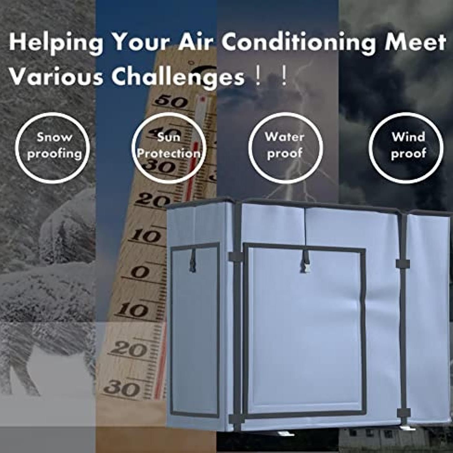 AC Protection Dust Covers for Outside Units Heavy Duty Outdoor Air Conditioning Covers Waterproof Window air Conditioner Cover