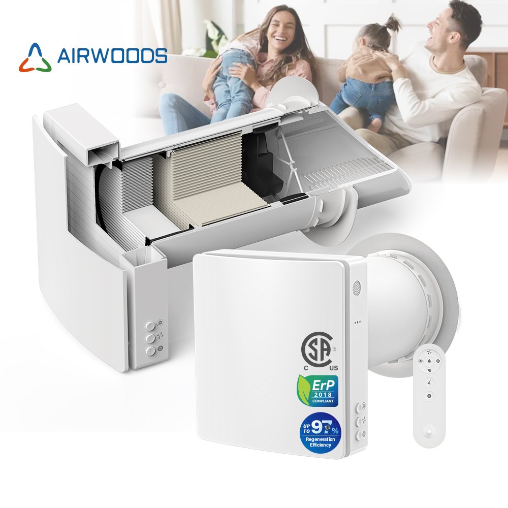 Mechanical Ventilation Mini Eco Friendly Air Filtration Fresh Air Exhaust Air Condensation Heat Recovery for Residential Use