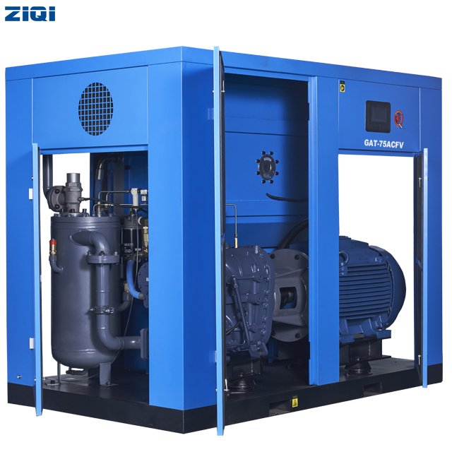 Industrial 380v 75kw Stationary Ac Power Electric air Cooling Two Stage Screw Type air Compressor for Electricity
