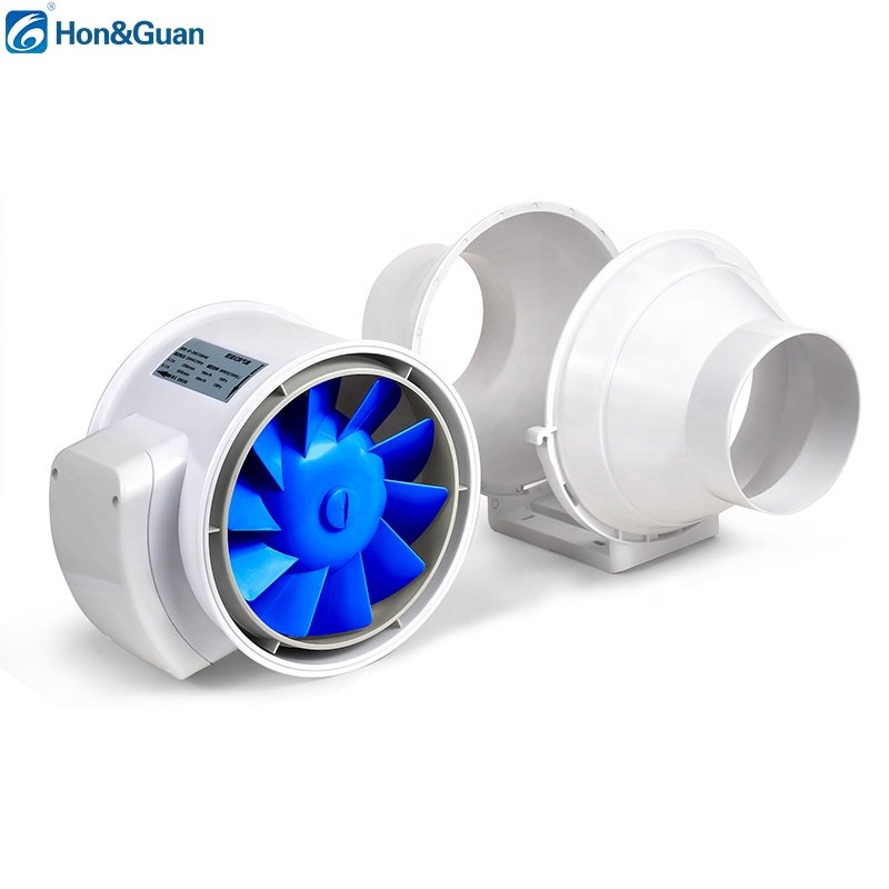 Hon&Guan Mixed Flow Duct Fan Noiseless High Efficiency Exhaust Fan Mixed Flow Extractor Protection Grade IP44