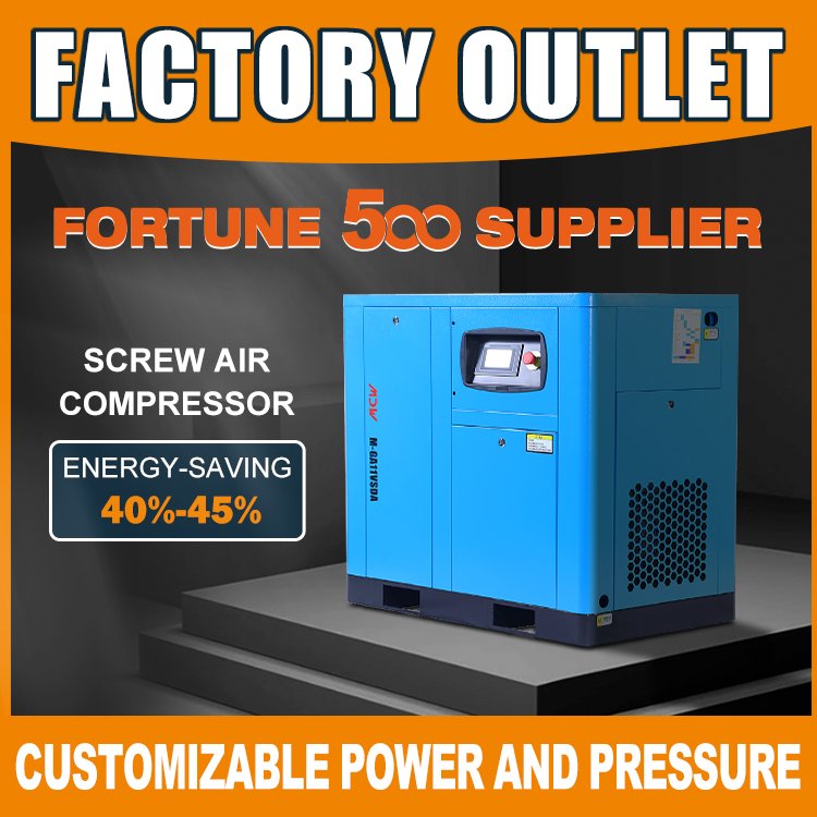 Energy Saving Air Compressor 11KW 15HP Oil-Injected Screw Air Compressor for Cement Industry