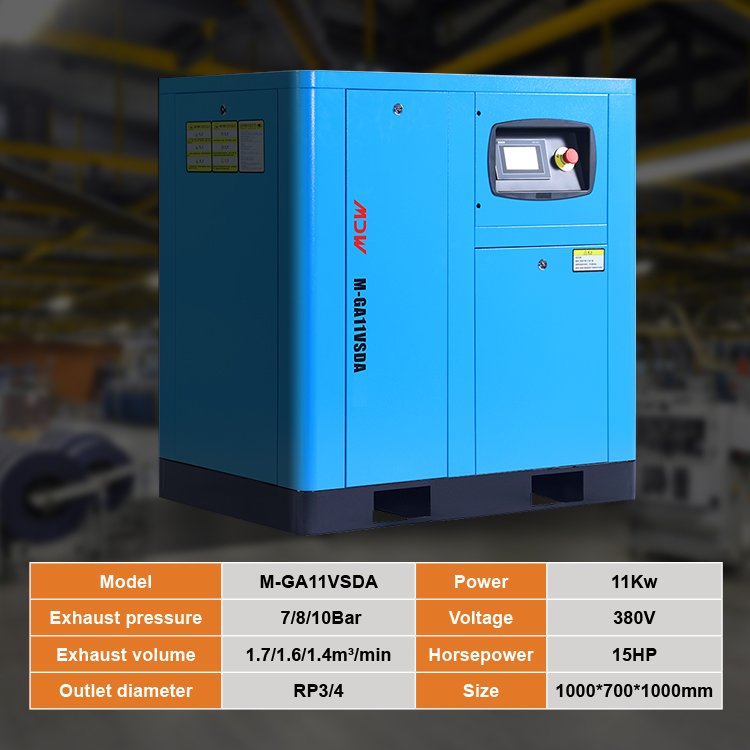 Energy Saving Air Compressor 11KW 15HP Oil-Injected Screw Air Compressor for Cement Industry