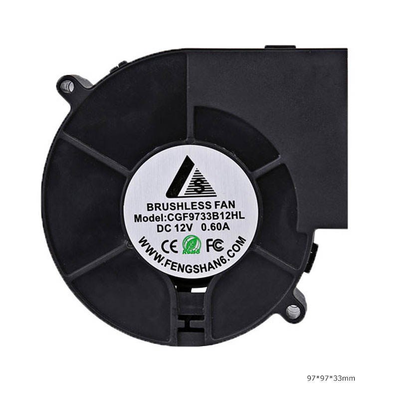 97mm Centrifugal Blower Fan 9733 12V 24V 48V 97X97X33mm Ball Bearing Axial Cooling Mini Air Blower Fan