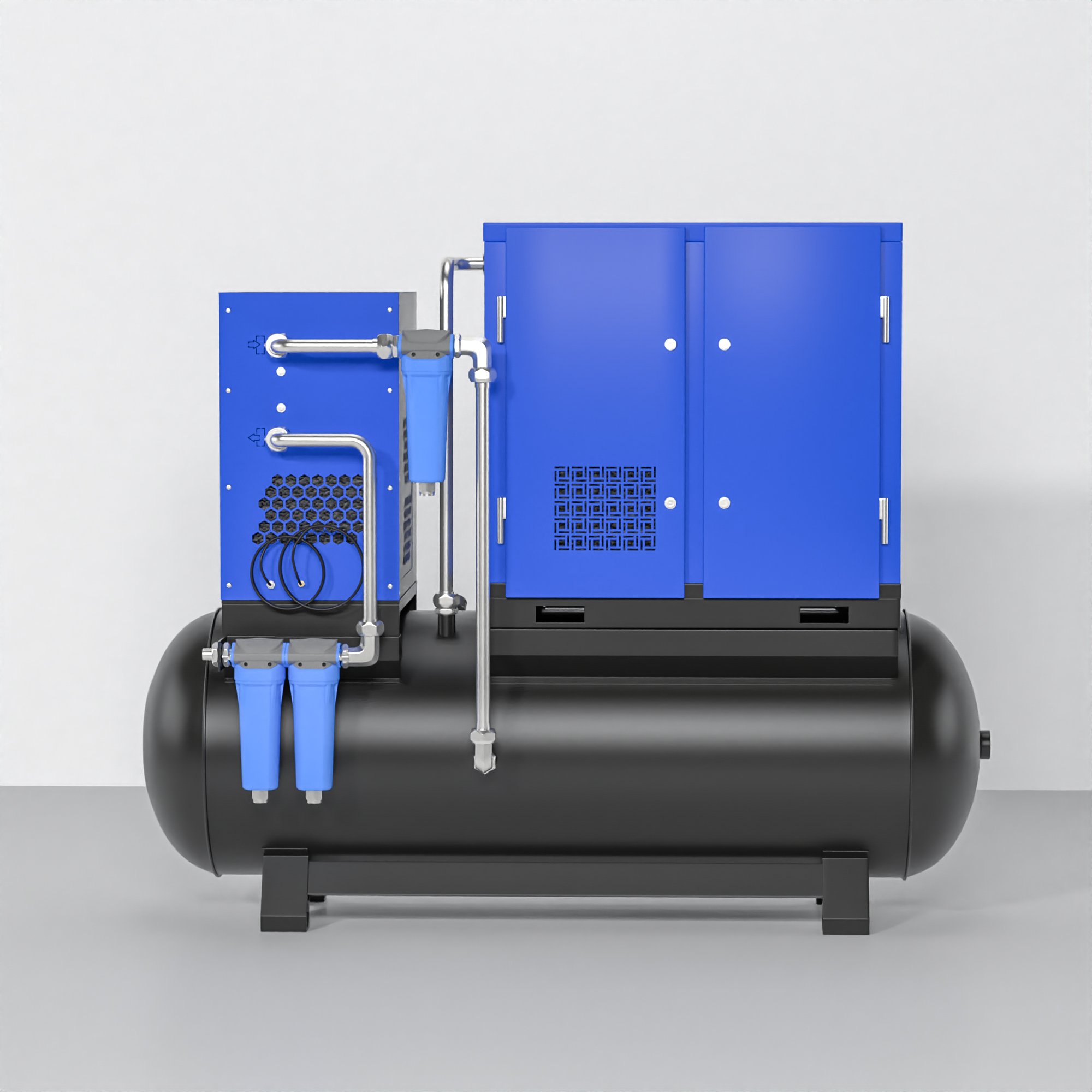 Industrial Compressor Price 7.5Kw 10Hp 8bar Silent Integrated Tank Rotary Screw Air Compressors With Dryers
