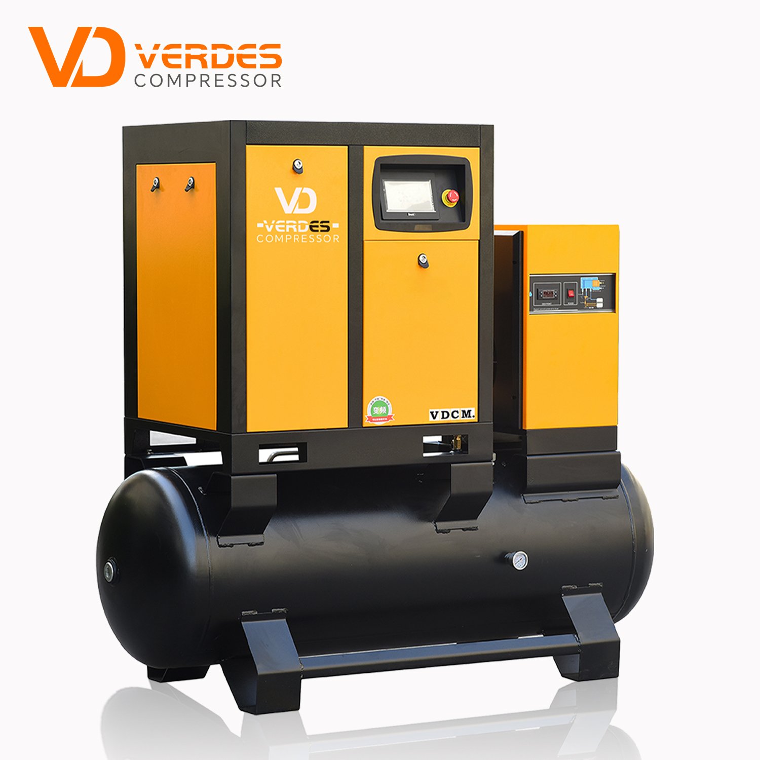 Rotary Screw Air Compressor Type Inverter Oil Less Screw Air-Compressor 10 bar 8 bar 10 20hp 30hp 50hp with Dryer 500l