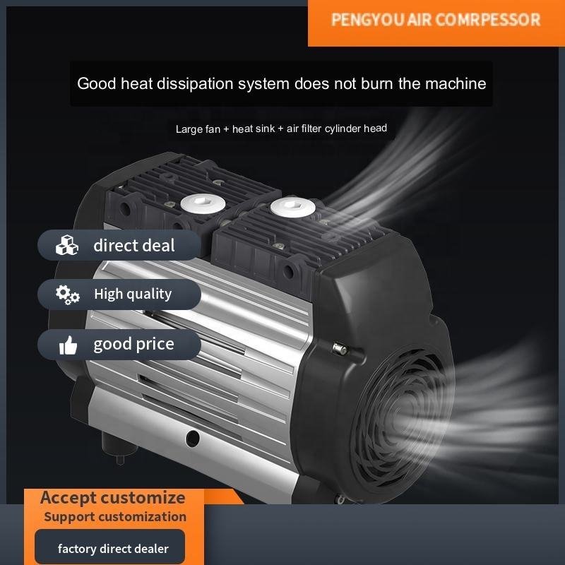 Top of the Line Portable 8-bar 3-cylinder 100l Oil-free Silent air Compressor