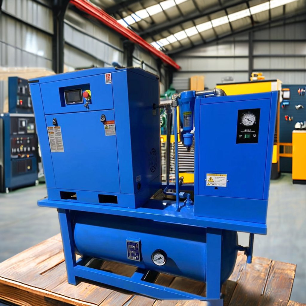 Wholesale Industrial 7.5Kw 15Kw AC Screw Air Compressor Pressure Switch Oil Lubricated Home Use 11Kw Motor Power 22Kw Total