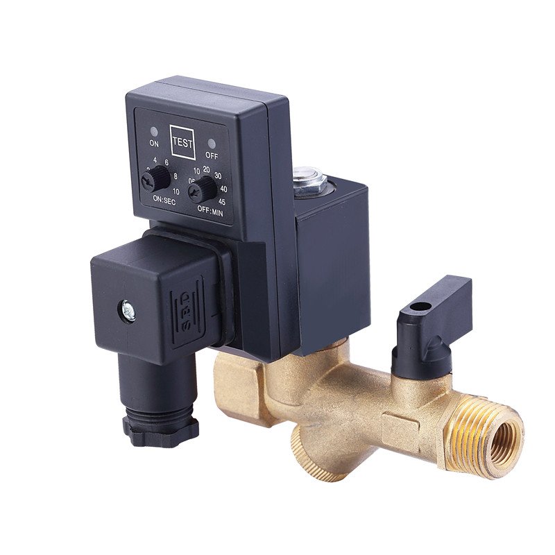 CS-728A 220V 1/2" Inch Electric Timer Auto Water Valve Electronic Drain Solenoid Valve for Air Compressor Condensate