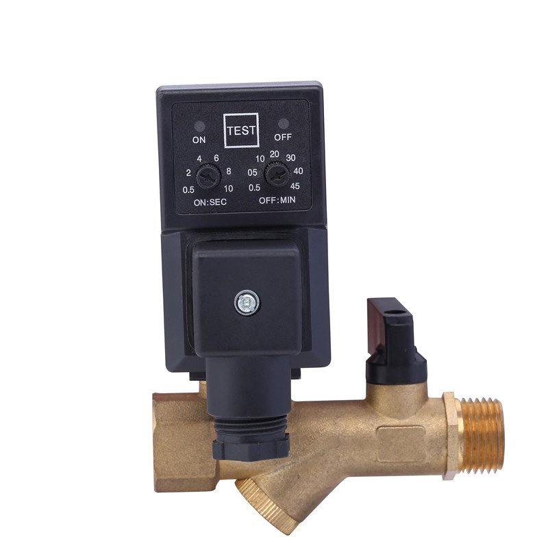 CS-728A 220V 1/2" Inch Electric Timer Auto Water Valve Electronic Drain Solenoid Valve for Air Compressor Condensate