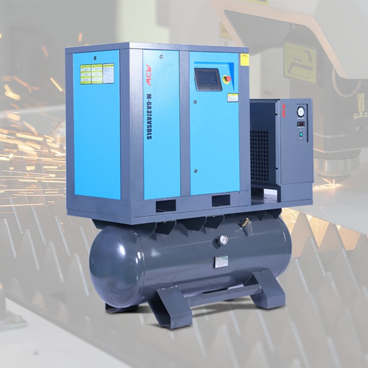 CE All-In-One Laser Cutter 37KW/50HP 2Mpa/20Bar 480V/50Hz Permanent Magnet VSD Screw Air Compressor with Air Dryer/Gas Cylinder