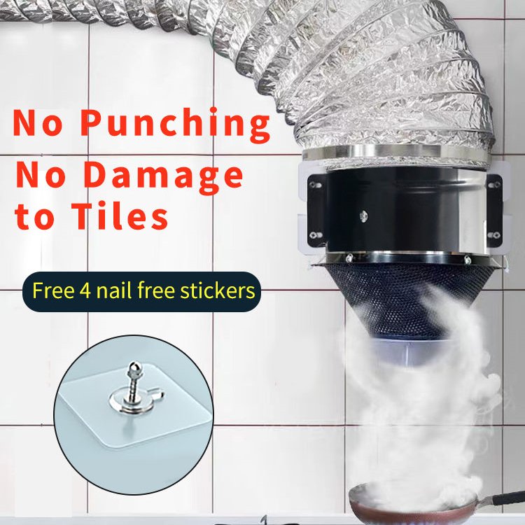 Simple Kitchen Fume Extractor Free Installation of Exhaust Fan Mobile Household Ventilation Fan with Standing Base