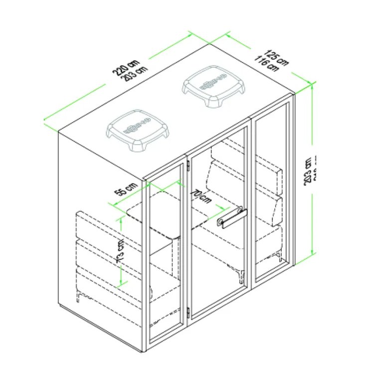 Customized Office Pods 2 to 4 Seater Office Phone Booth D POD (2200 X 1250 2280mm) Bulk Buy Soundproof Video Conference Pod