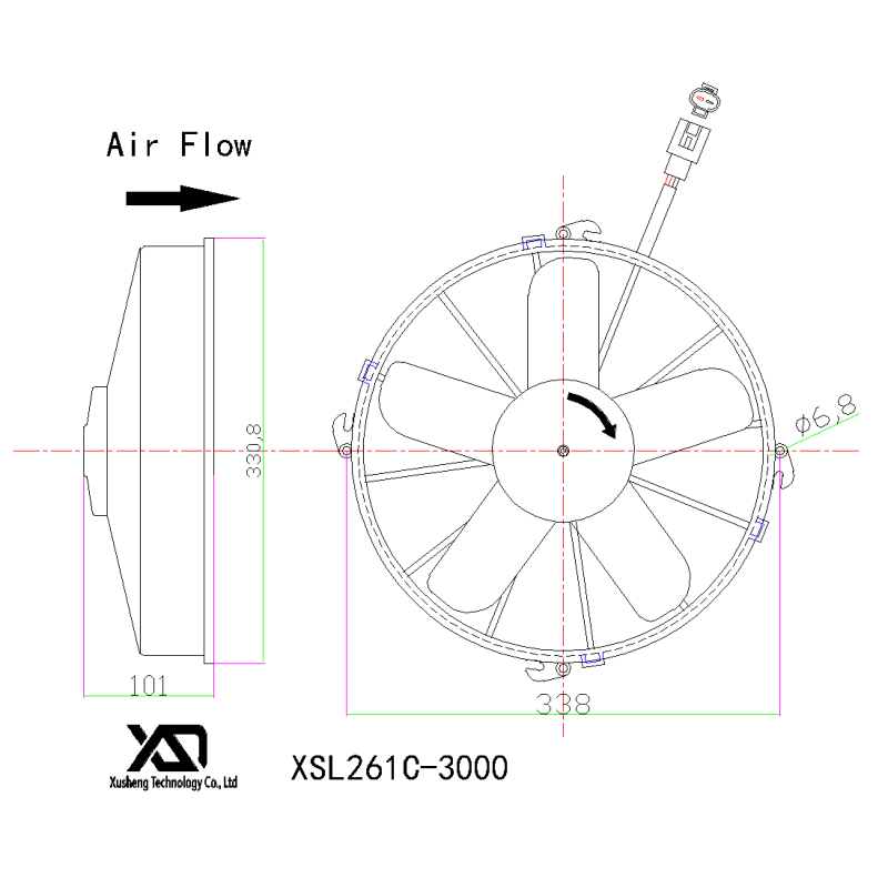 High-quality 24v 12v DC Condenser High-quality Fan Cooling DC Condenser Fan Hot Bus air Conditioning Fan.
