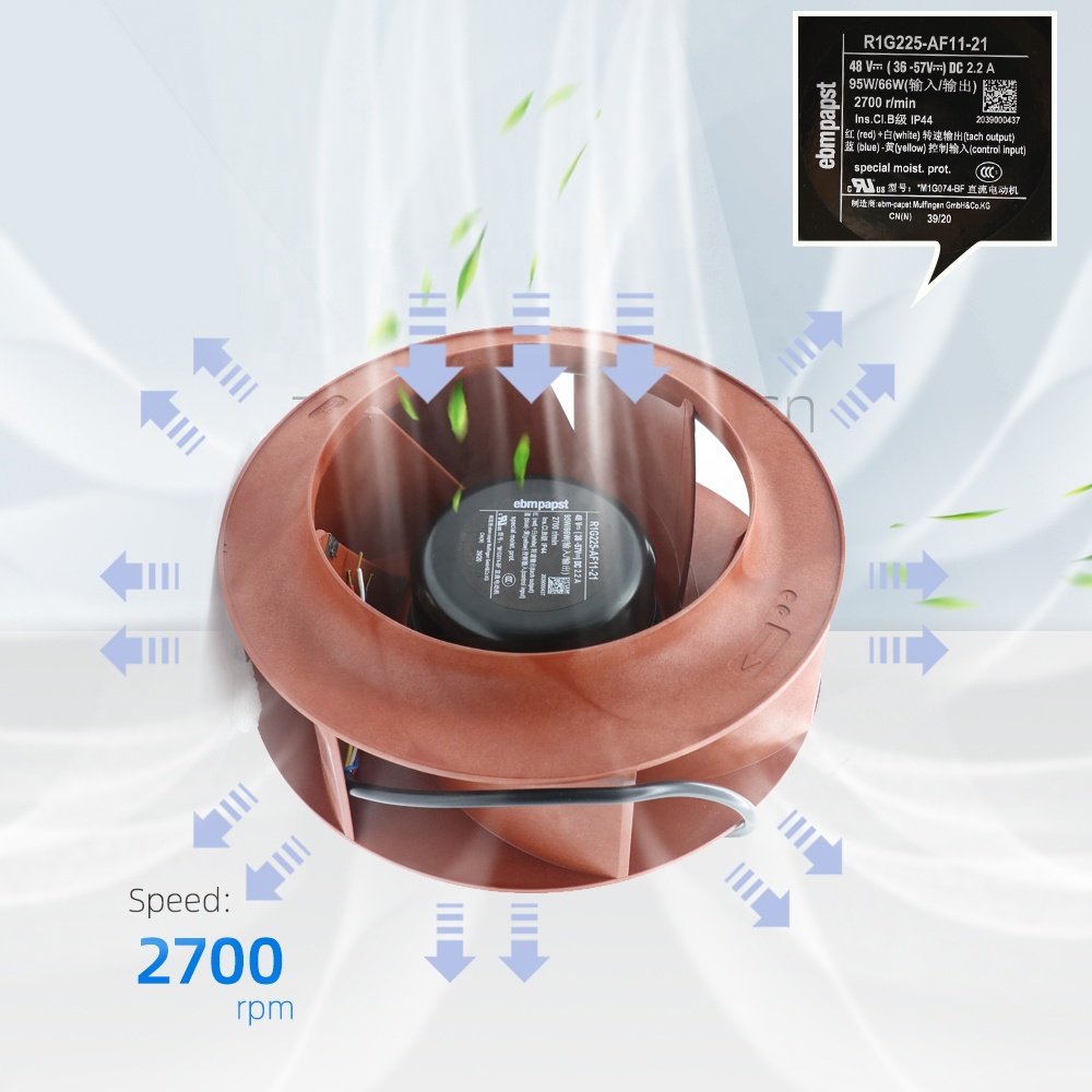 ebmpapst R1G225-AF11-21 48V DC 225mm 95W 2.2A huawei Air Blower Telecommunication Cabinet Centrifugal Cooling Fan R1G225-AF11-30
