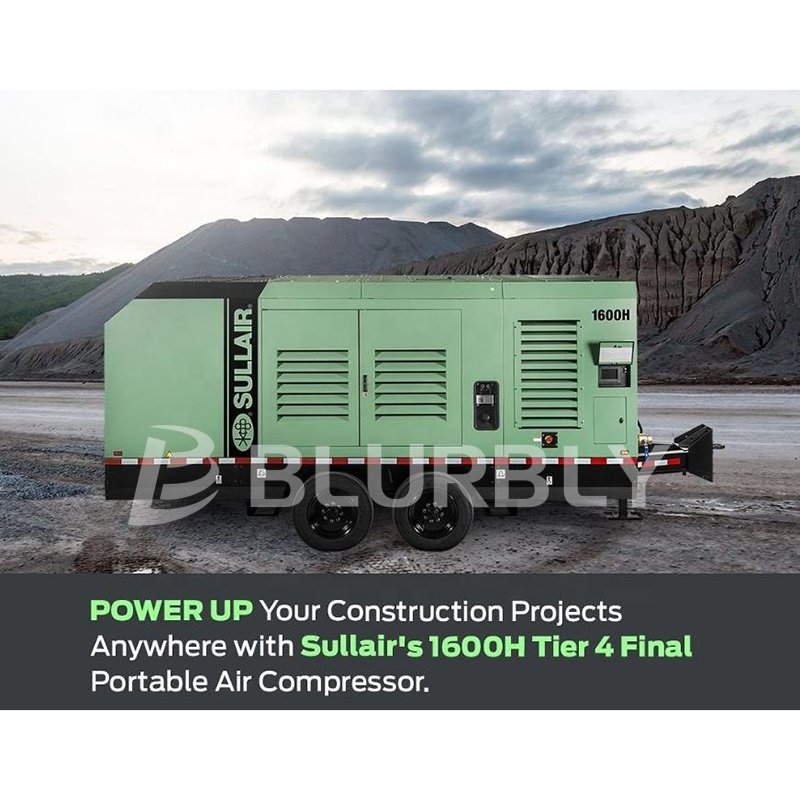 Sullair 1600H Portable Caterpillar Engine air Compressor for Building Trades Digging Pile Driving 45.3 M3/min