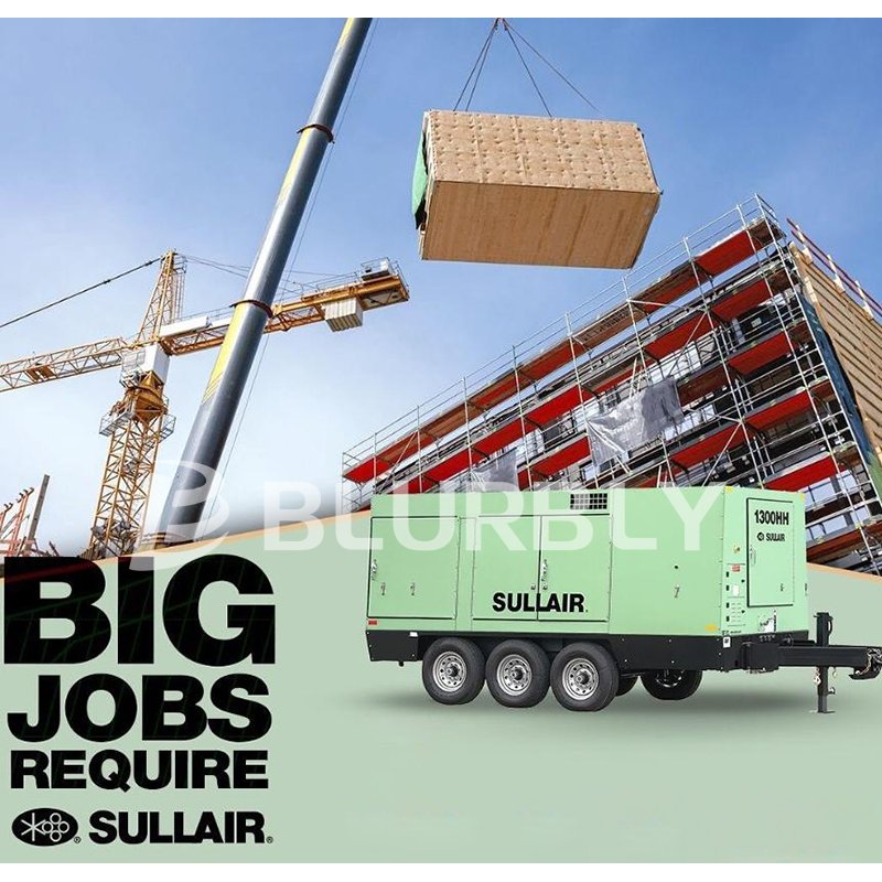 Sullair 1600H Portable Caterpillar Engine air Compressor for Building Trades Digging Pile Driving 45.3 M3/min