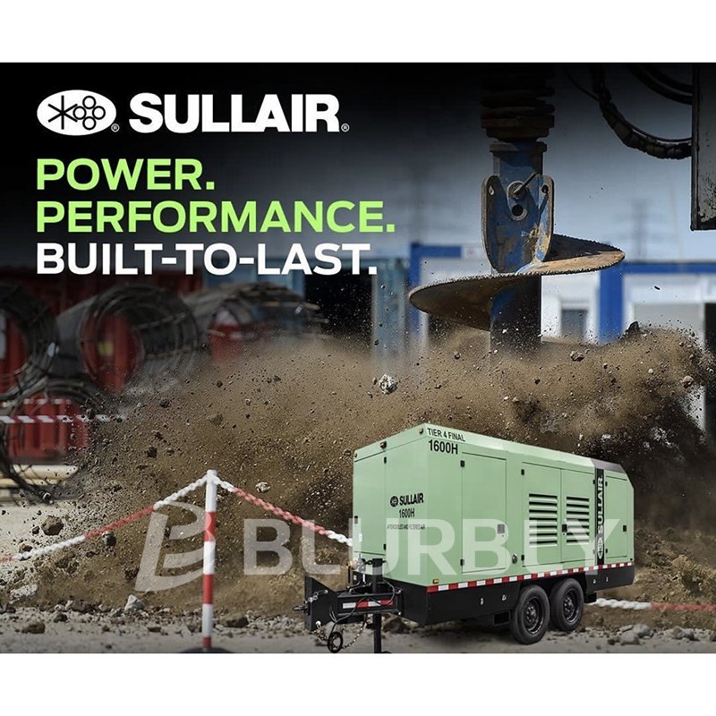 Sullair 1600H Portable Caterpillar Engine air Compressor for Building Trades Digging Pile Driving 45.3 M3/min