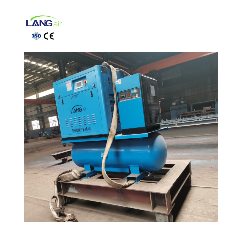 Langair 20HP 15KW Permanent Magnet Frequency Conversion Integrated Screw Air Compressor with Storage Tank & Dryer,Factory Price
