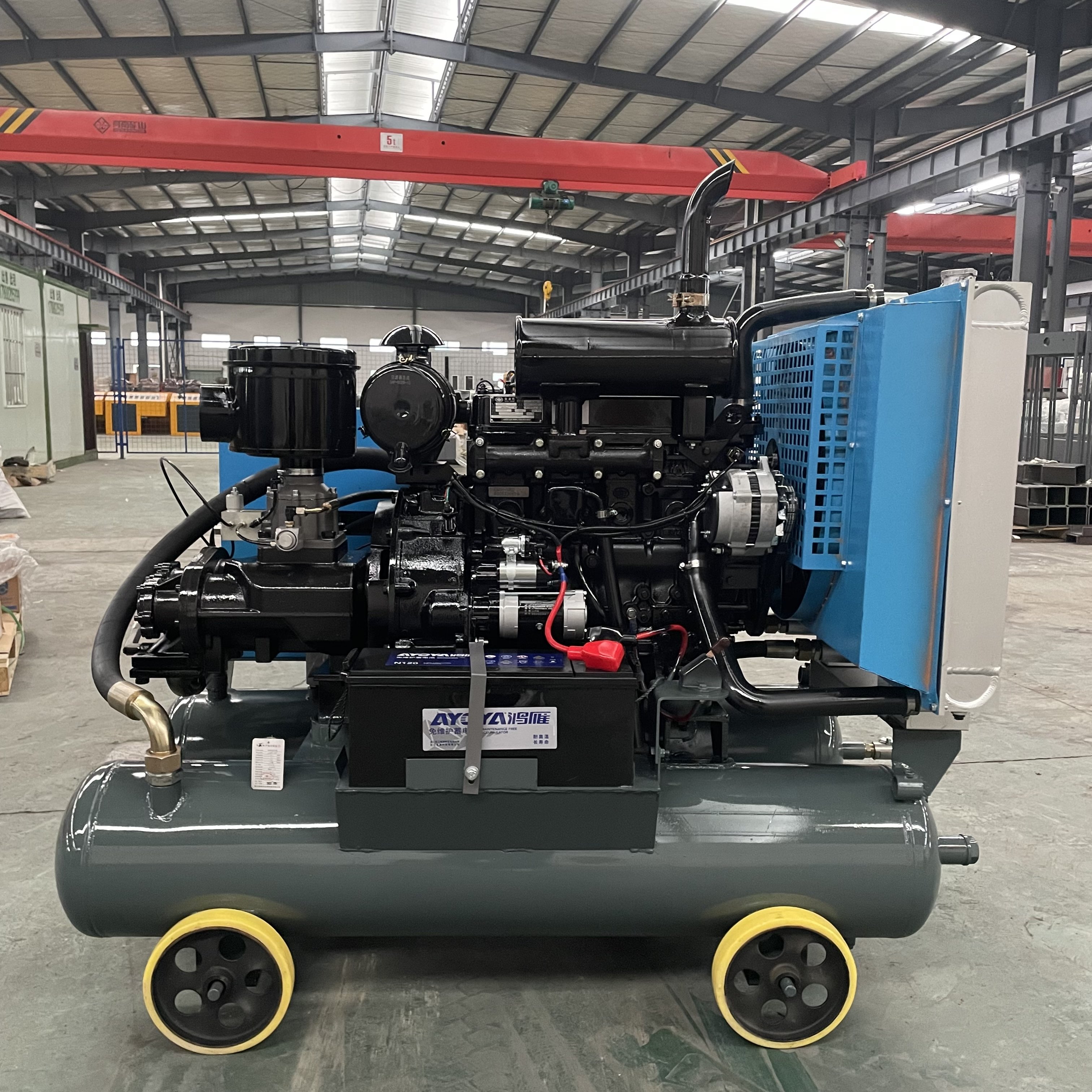 Cheapest 7 bar 185 Cfm 200cfm Mine Used Portable Diesel Engine 8 bar Screw Stationary Air Compressor Without Cover