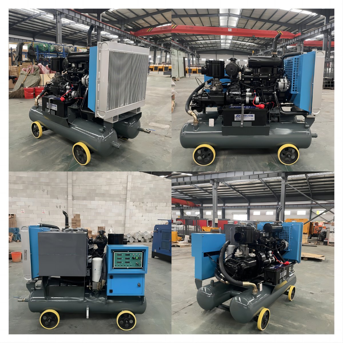 Cheapest 7 bar 185 Cfm 200cfm Mine Used Portable Diesel Engine 8 bar Screw Stationary Air Compressor Without Cover