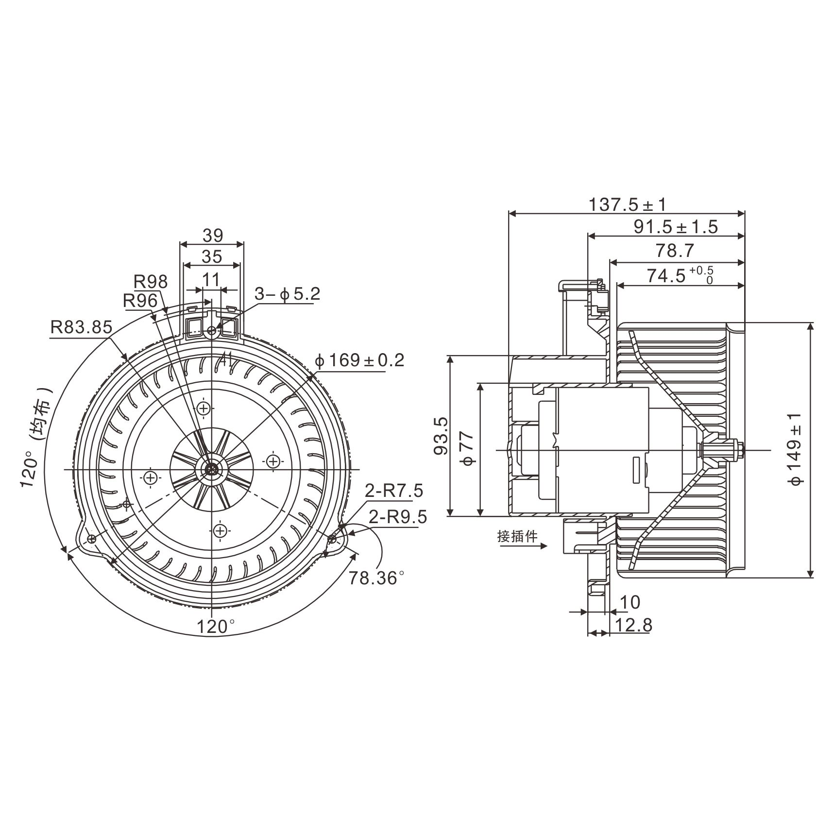 Wholesale High Quality 12v Air Conditioner Blower Motor Assembly for Truck Air Conditioning System