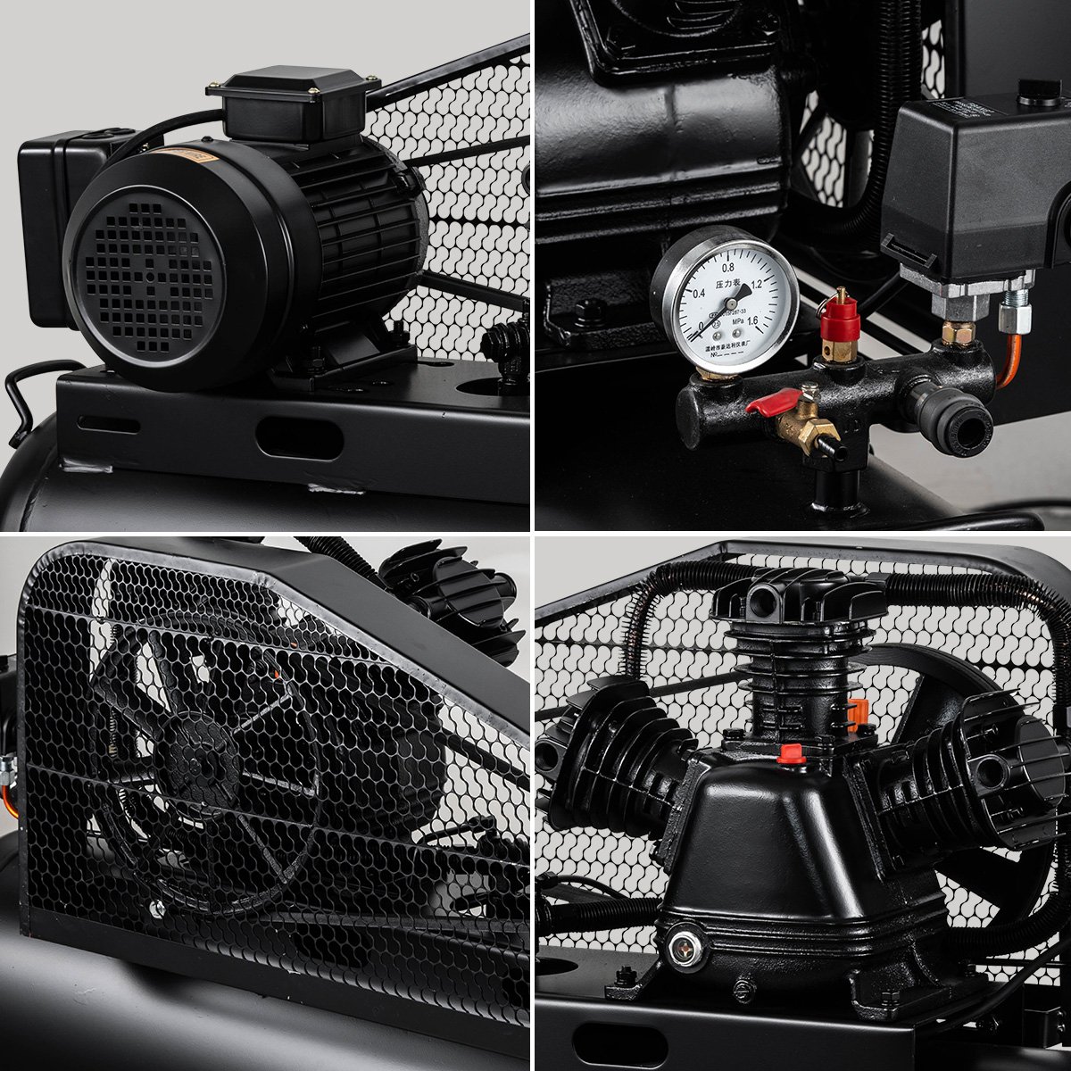 SAFE 7.5kw 10 Bar Air Compressor Piston Type with Lubricated Motor and Bearing 80 Gallon for Store and Factory Use