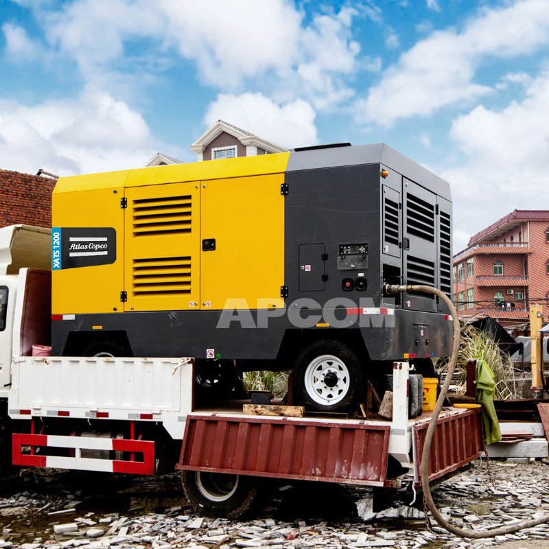 Atlas V900 Copco Diesel Mobile Air Compressor 25bar 360psi Atlas 800cfm 900cfm Atlascopco High Pressure