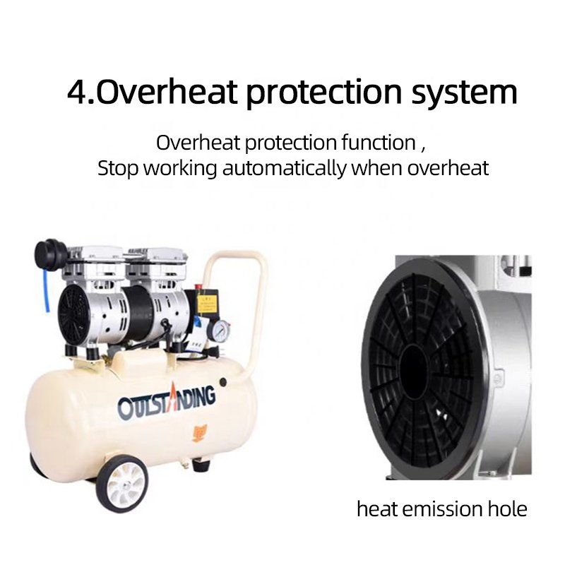 Factory Professional 220V Air Compressors Silent Portable Oil Free 8L 600W Air Compressors Machine